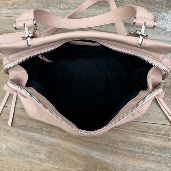 Orciani Sveva Notturno Leather Handbag Blush Pink Top Handle Crossbody - Picture 10 of 14